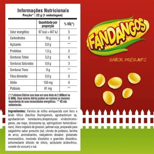 Salgadinhos FANDANGOS Sabor Presunto 35g