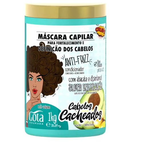 Máscara Fotalecimento Cacheados Gota Dourada 1Kg