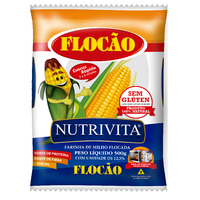 Flocão de Milho Nutrivita – Ideal para Cuscuz | Sem Glúten