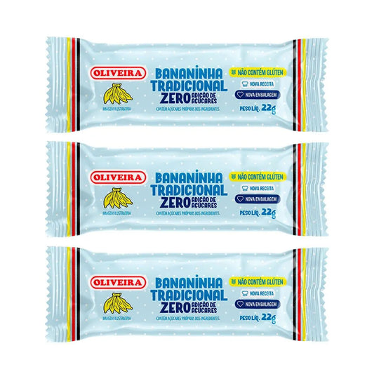 Bananinha Tradicional Zero Açucar 66g OLIVEIRA - 3 Unidade