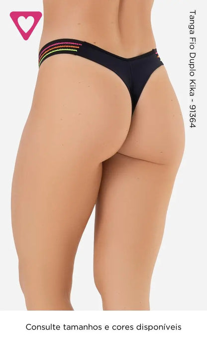 Tanga Fio Duplo Kika Romance – Cor Preta