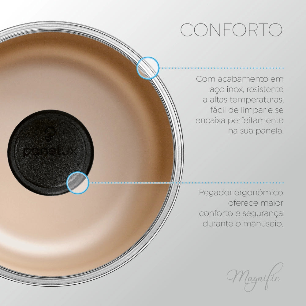 Cuscuzeira Antiaderente Panelux Nº 16 – 2,4 L Cor Cereja