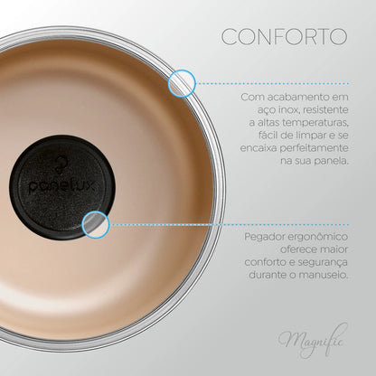 Cuscuzeira Antiaderente Panelux Nº 16 – 2,4 L Cor Cereja